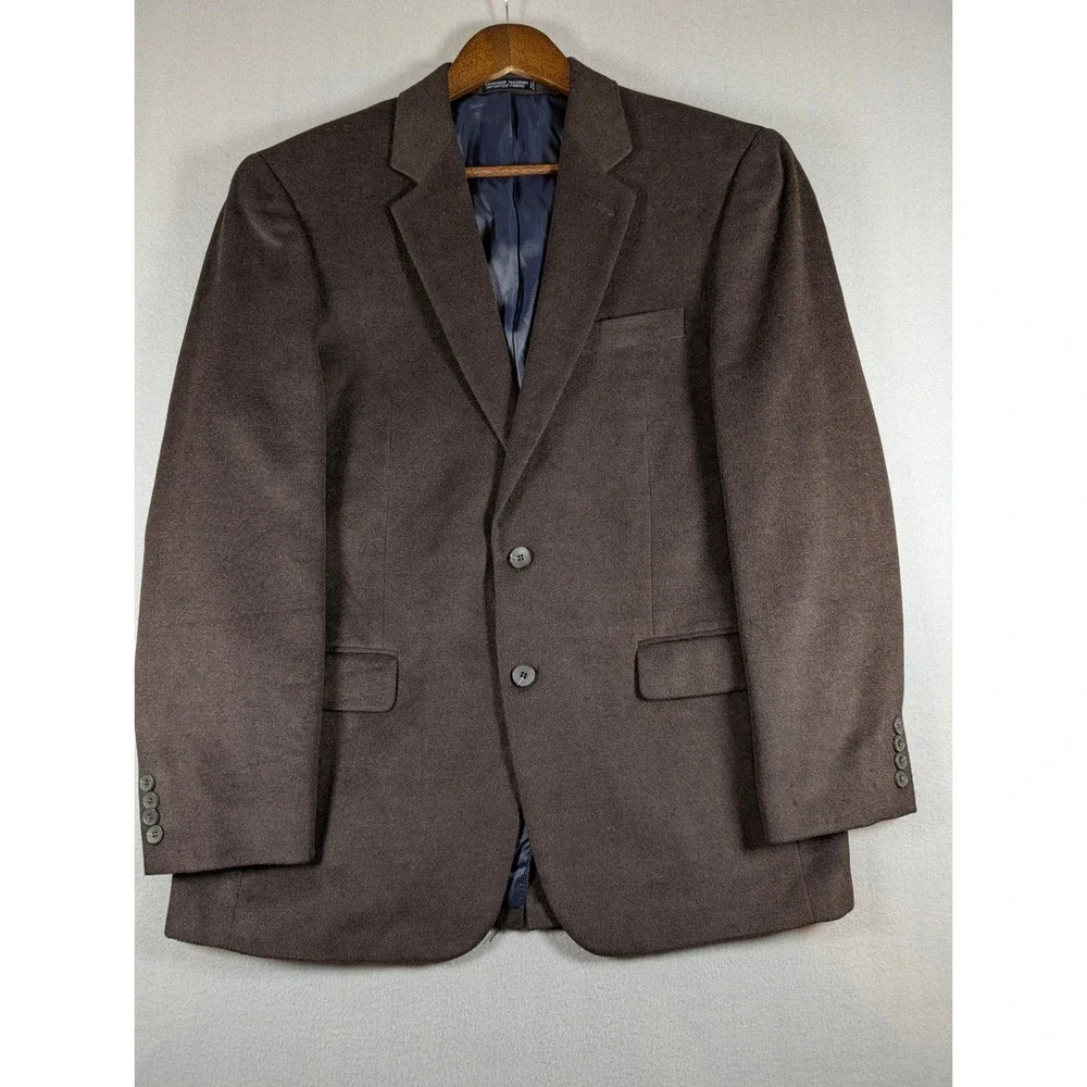 Nautica Mens 40R Brown Felted Two Button Blazer Sport Coat Jacket